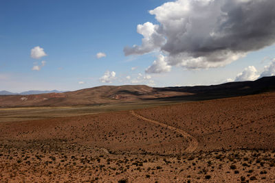 Scenic view of desert against sky