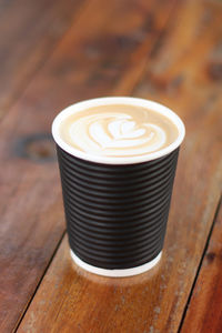 High angle view of coffee on table