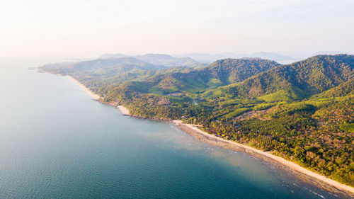 An aerial view of khlong hin beach at lanta noi island, south of thailand krabi province, 