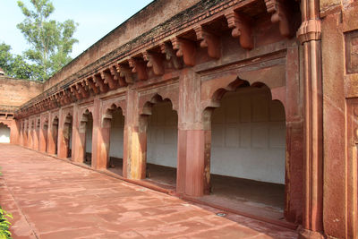 Exterior of historic building against sky