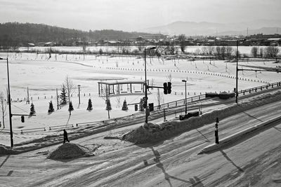 View of mountain range against sky