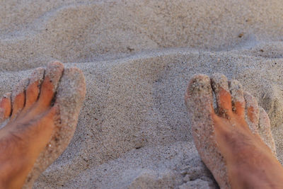 Low section of person on sand