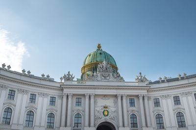 Low angle view of building against clear sky