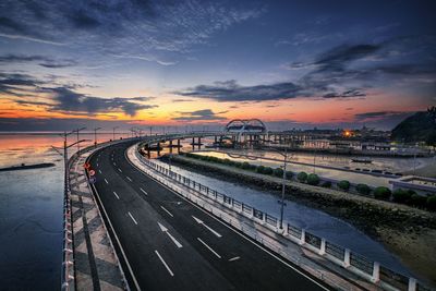 Road against sky during sunset