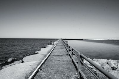 View of pier on sea