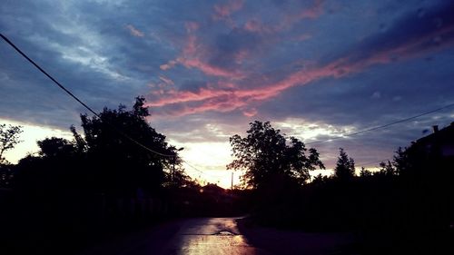 Empty road at sunset