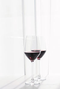 Close-up of wineglass on table