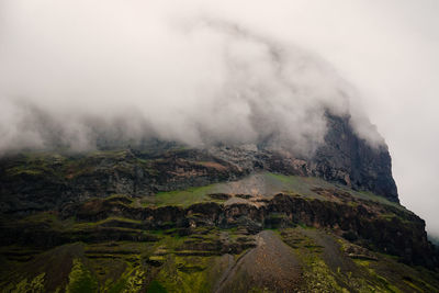 Scenic view of landscape against cloudy sky