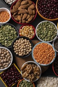 High angle view of food for sale