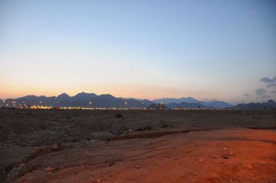 Scenic view of desert against sky