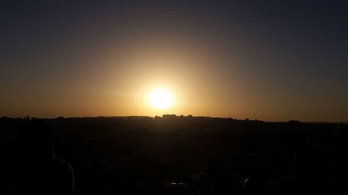 Silhouette of landscape at sunset