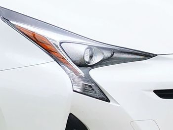 Close-up of car on white background