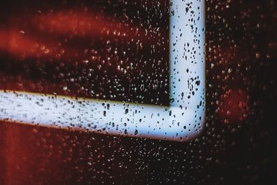 Full frame shot of wet glass window