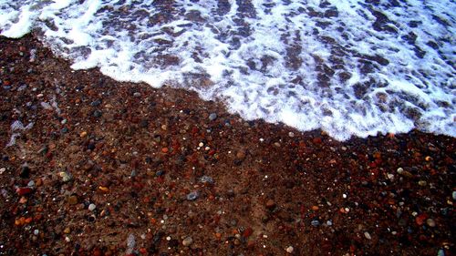 Waves splashing on rocks