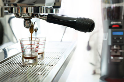 Close-up of coffee cup on table in cafe