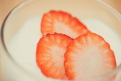 Close-up of chopped slices in bowl
