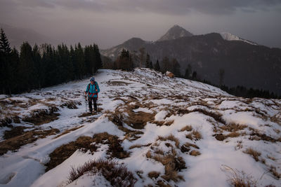 Hiking in the slovenian alps