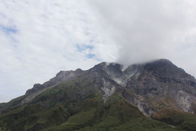 Low angle view of mountains against sky