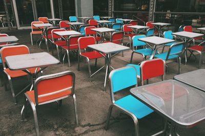 Empty chairs and tables