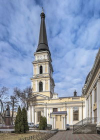 Odessa, ukraine 16.02.2023. spaso-preobrazhensky cathedral in odessa, ukraine, on a sunny winter day