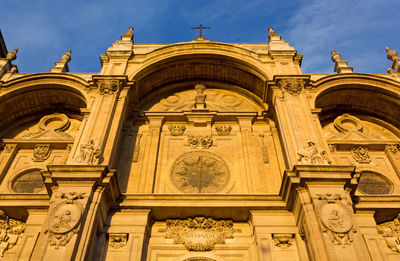 Low angle view of historic building against sky