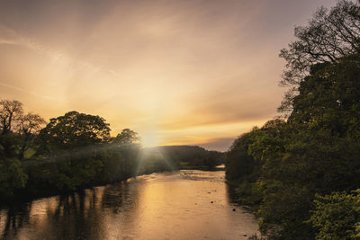 The river tees in barnard castle in county durham, uk