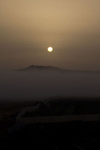 Scenic view of silhouette landscape against sky during sunset