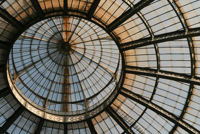Low angle view of massive circular geometric skylight