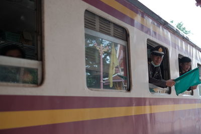 View of train at railroad station