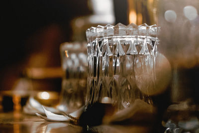 Close-up of glass on table