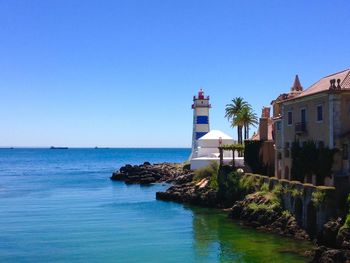 View of sea against clear sky