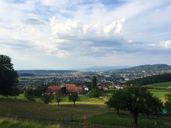 View of townscape against sky