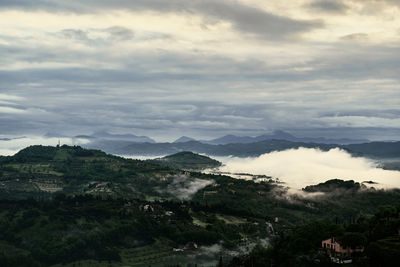 High angle view of landscape against sky