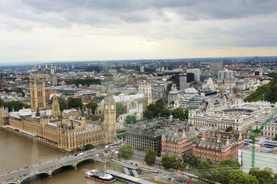 Cityscape against sky seen from london eye