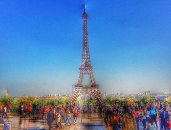 Silhouette of eiffel tower