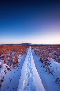 Winter sunset in the mountain