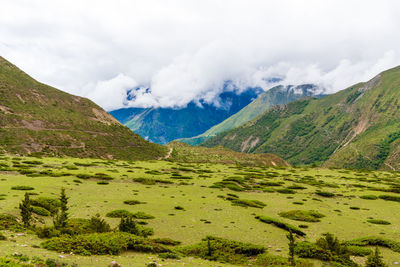 Scenic view of mountains against sky