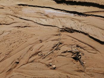 High angle view of sand dune