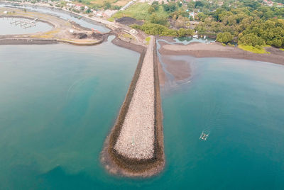 High angle view of sea