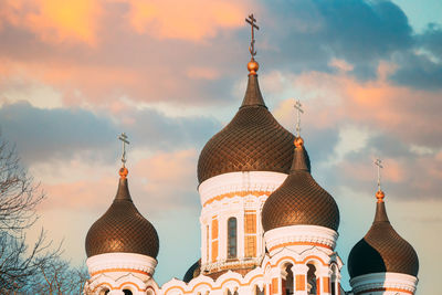 Low angle view of church against sky