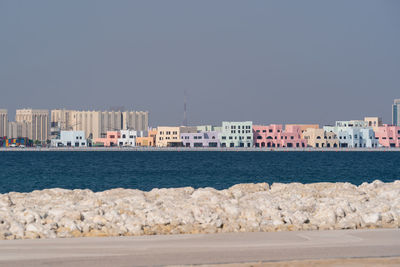 Beautiful view of mina district corniche doha, qatar.