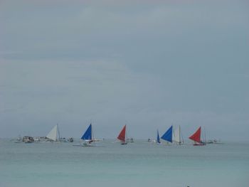 View of boats in sea