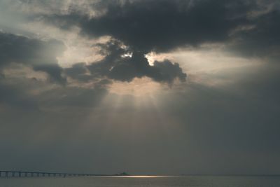 Scenic view of sea against sky at sunset