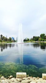 Fountain in lake