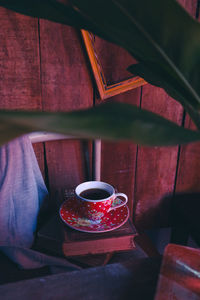 Close-up of coffee on table