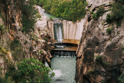 View of dam on rocks