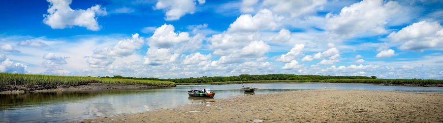 Panoramic view of lake against sky