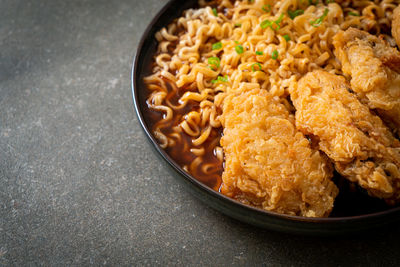 Close-up of food in bowl on table