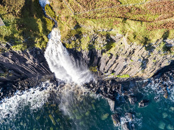 Scenic view of waterfall