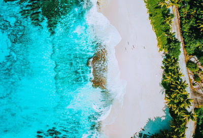 High angle view of swimming pool by sea